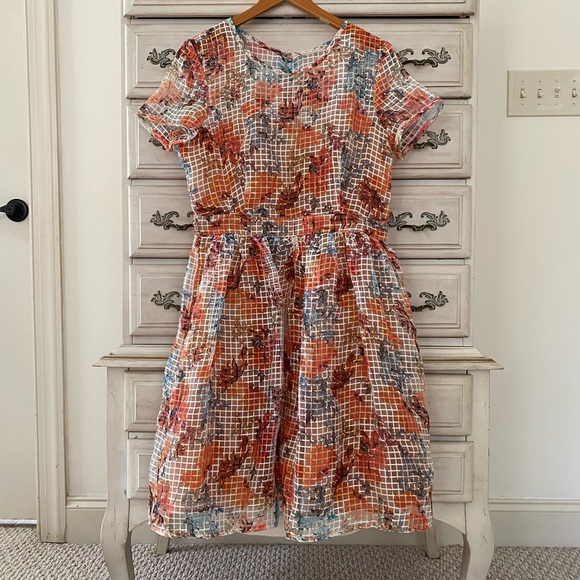 Floral Grid Dress - Picture 1 of 4